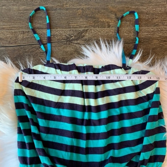 Express Striped Strapless Rainbow Colorful Ombré high low Midi Dress Medium M - Picture 5 of 8